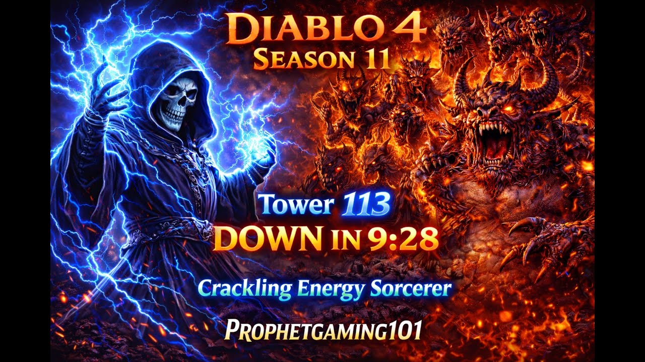 Diablo 4 Season 11 Divine Intervention (Tower 113 - 9:28) Crackling Energy Sorcerer ProphetGaming101