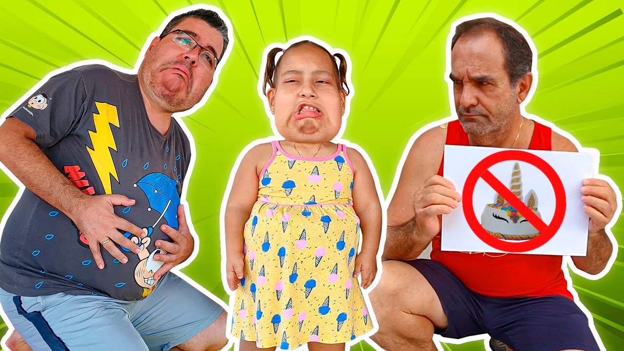 Regras de Conduta para CRIANÇAS - Papai ensina Maria Clara não comer muitos doces (Rules of Conduct)