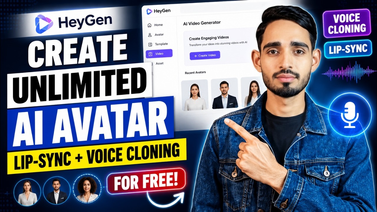Create AI Talking Avatar & Lip Sync Character with Voice Cloning for Free