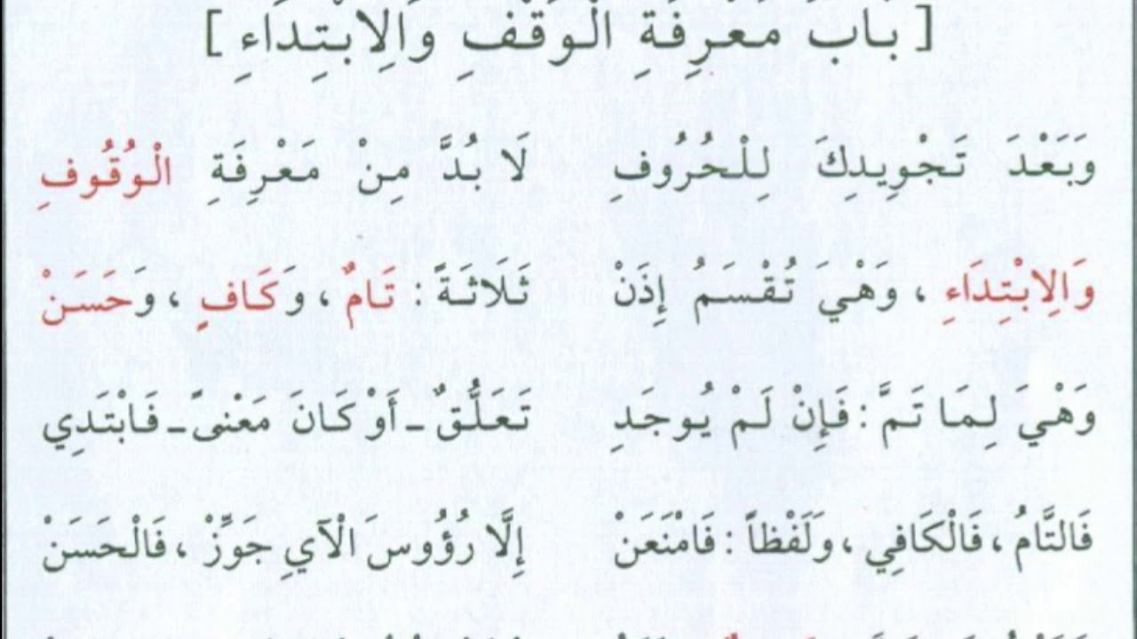 الجزرية. باب الوقف والابتداء مكرر 15 مرة بصوت الدكتور أيمن السويد