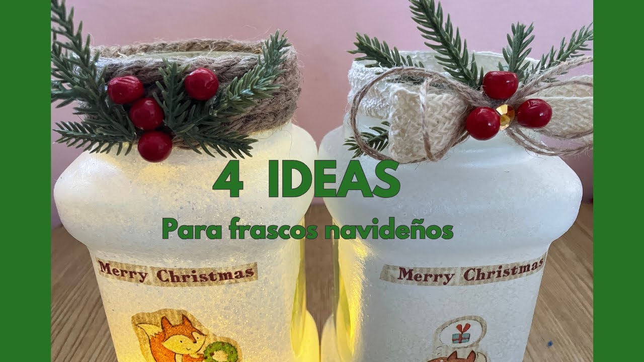 Esmerilado casero efecto nieve en frascos navideños