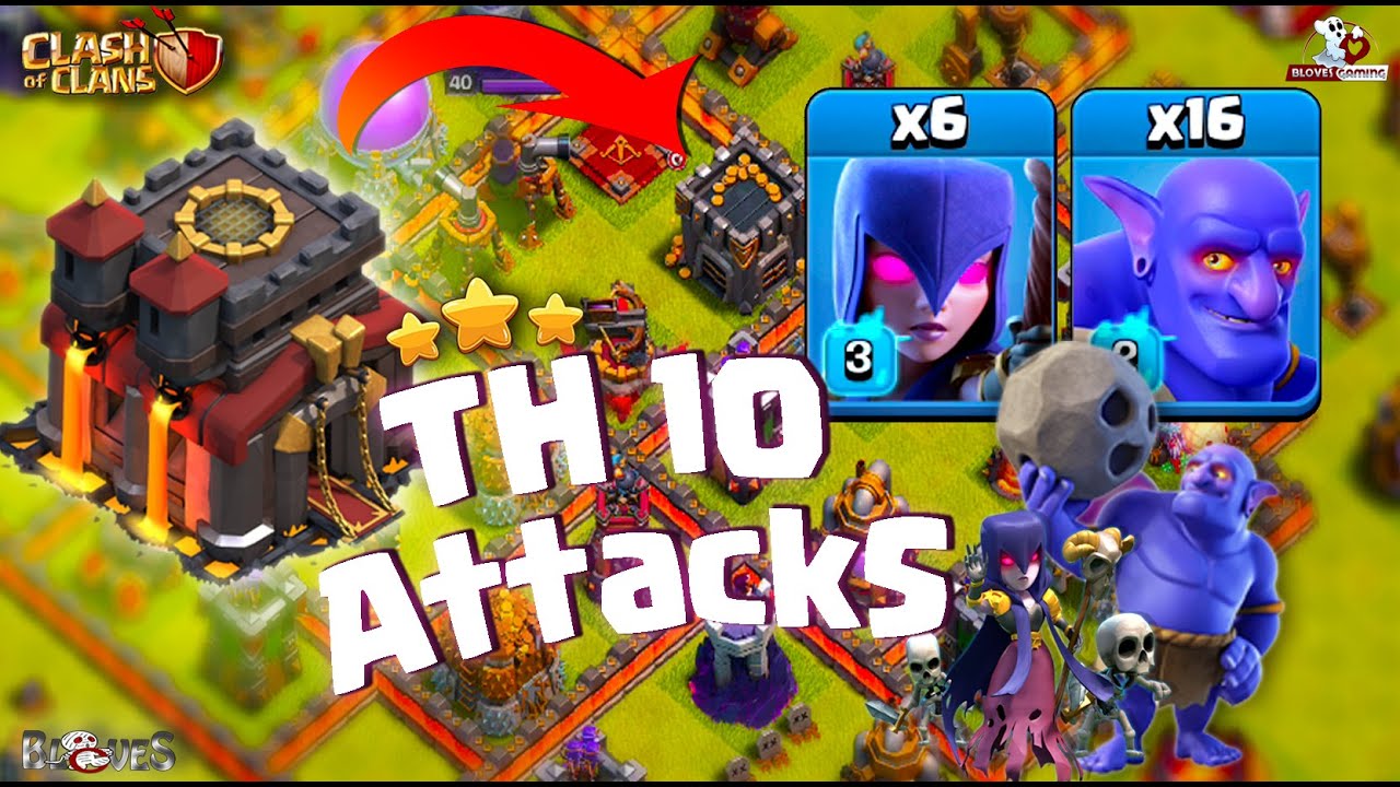 Th10 Bowler Witch Attack Strategy | How to Bowler+Witch TH10 Attack Strategy Guide for 3 Stars #coc