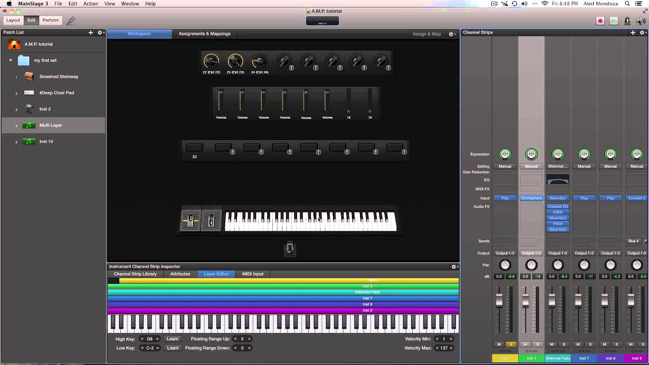 Intro To MainStage 3 - Parte 3 - Layer,Split & Transpose Patches