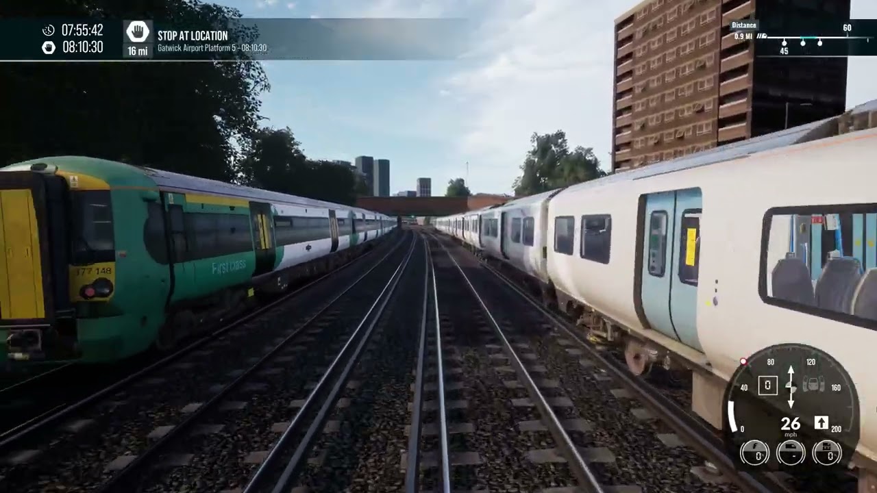 TSW Class 387 Drivers Eye on the Gatwick Express, London Victoria to Gatwick Airport service