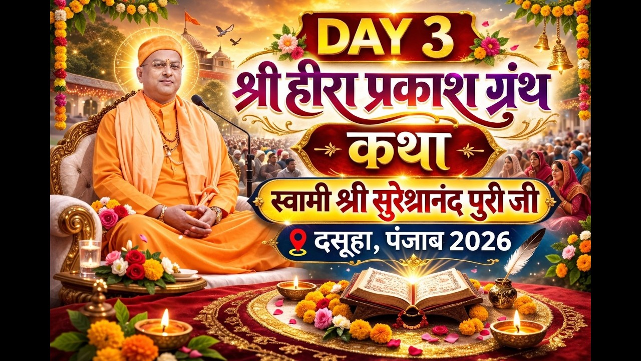श्री हीरा प्रकाश ग्रंथ कथा | Day 3 | स्वामी श्री सुरेशानंद पुरी जी | दसूहा पंजाब 2026