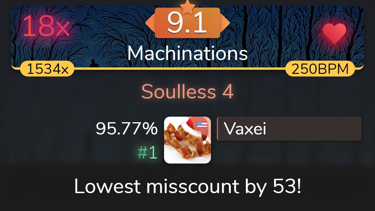 [9.1⭐] Vaxei | ExileLord - Soulless 4 [Machinations] 95.77% {#1 💖 18❌} - osu!