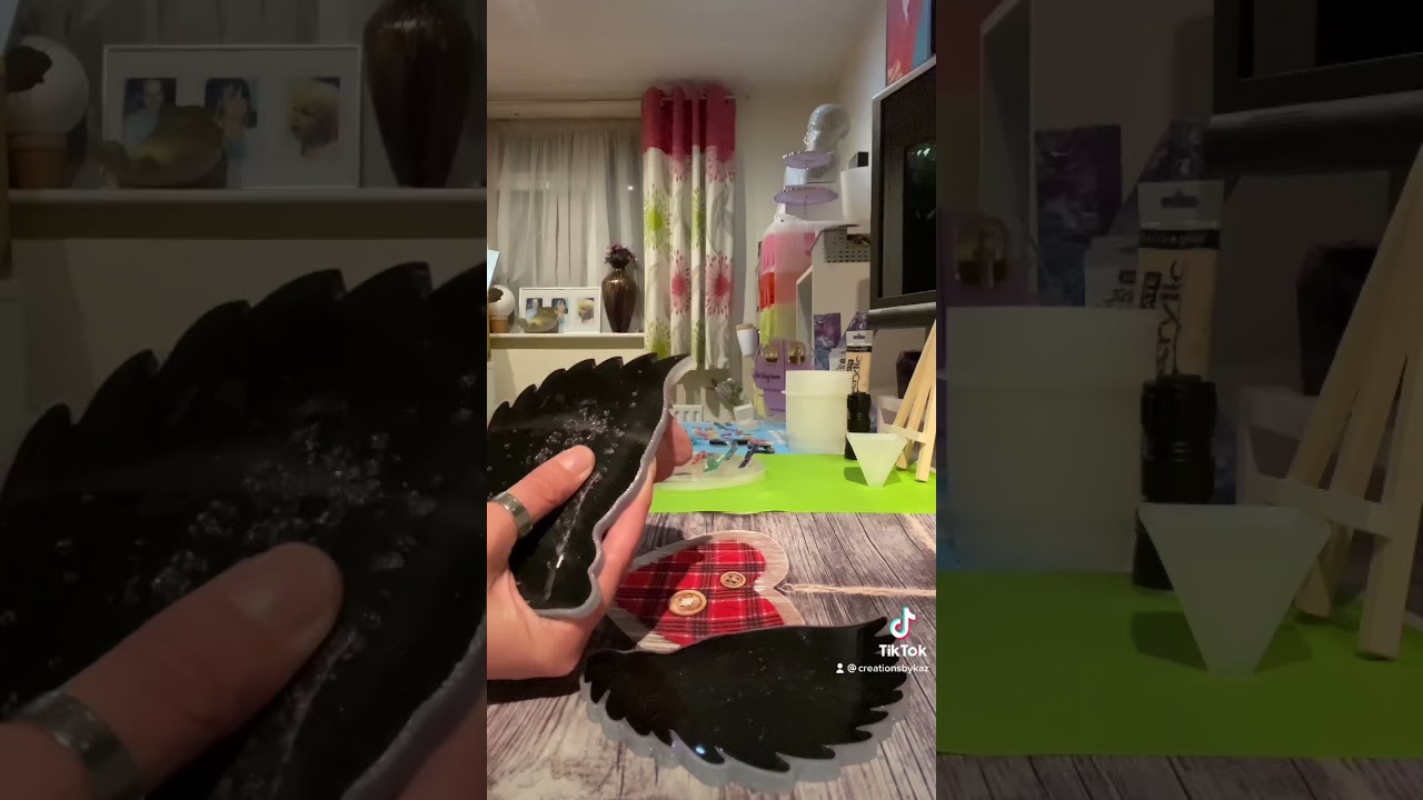 Demolding a pair of beautiful resin angel wings made by myself