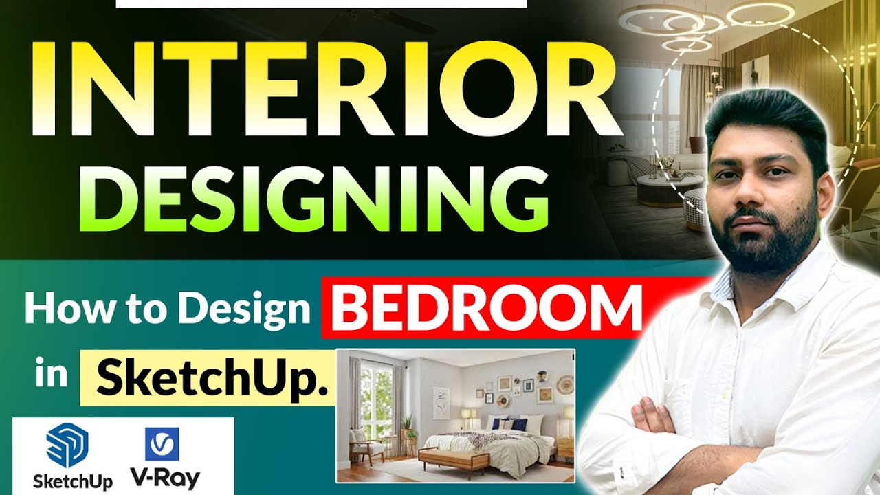 Bedroom Design in SketchUp With V-Ray | Bedroom interior in sketchup with V-ray