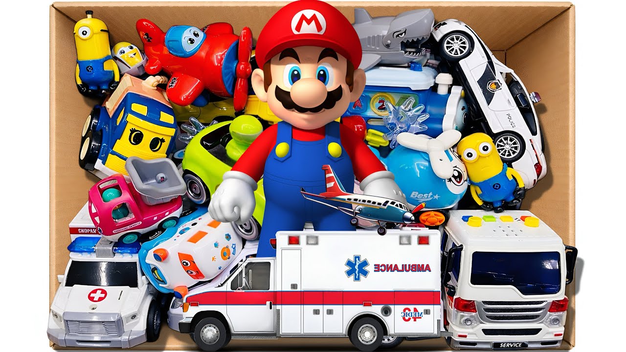 救急車とパトカーのおもちゃ。緊急走行、サイレン音、☆  Toy Ambulance & Patrol Cars | Sirens, Adventure, and Mario! 