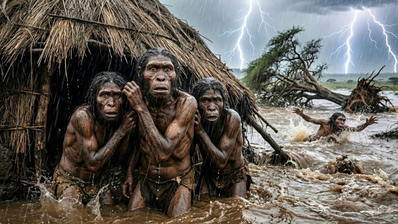 Life Million Years Ago | Primitive Humans Survived a Great Flood on a Giant Tree