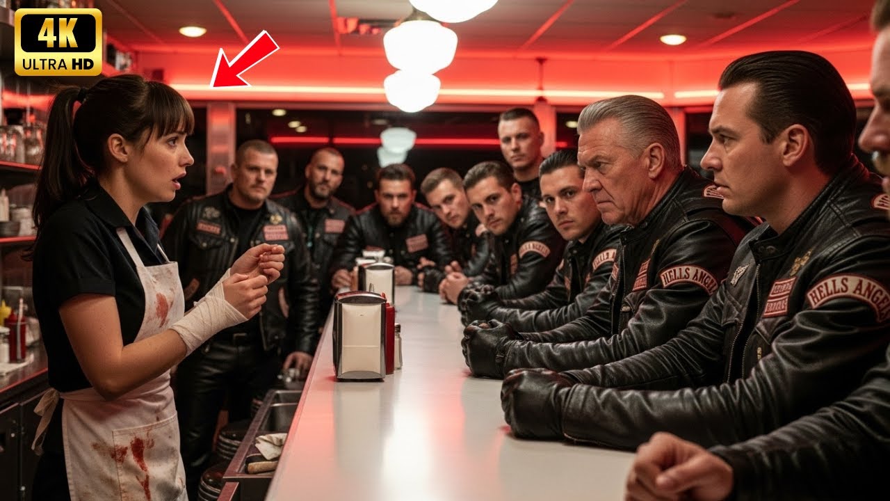 Ein Schläger wirft Kaffee auf Kellnerin – 50 Hells Angels erheben sich und lehren ihn Respekt.