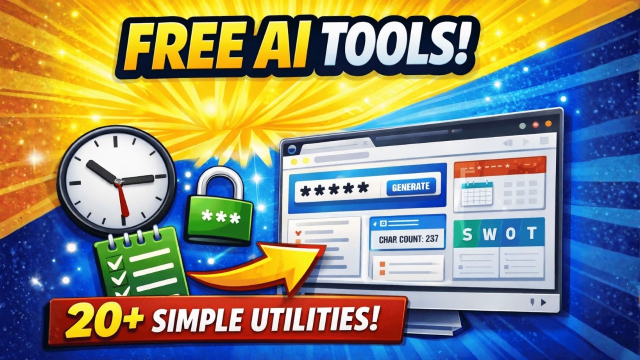 Free AI Web Tools &ndash; Free Online Toolkit with AI-Powered Utilities for Productivity