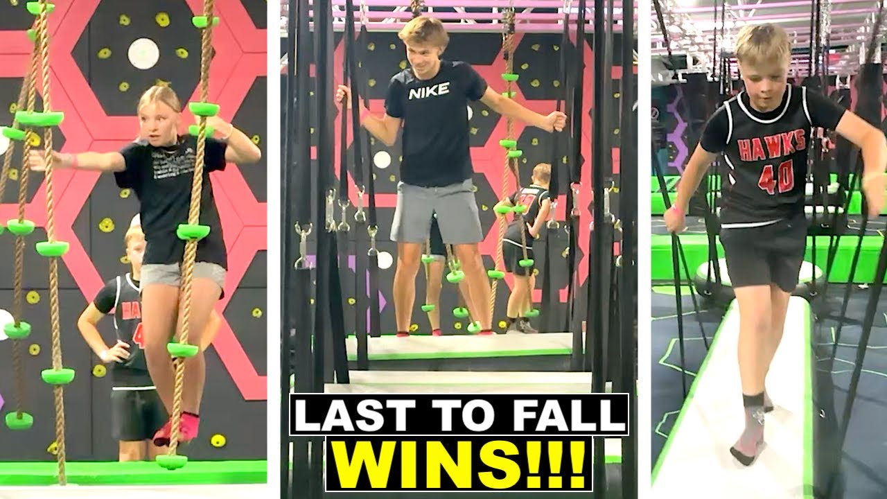 LAST TO FALL ON OBSTACLE COURSE WINS!
