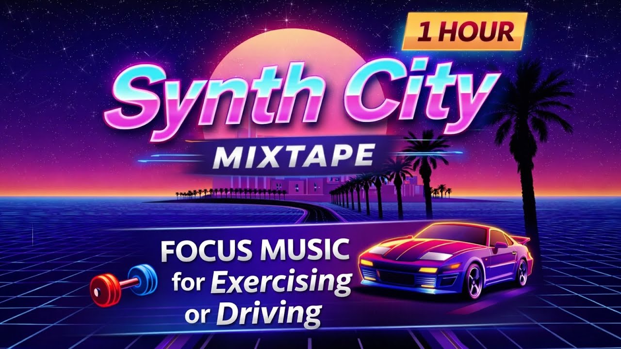 High Energy Retrowave Mix for Workout or Driving (Synthwave • Focus • No Lyrics) | The Flow Zone