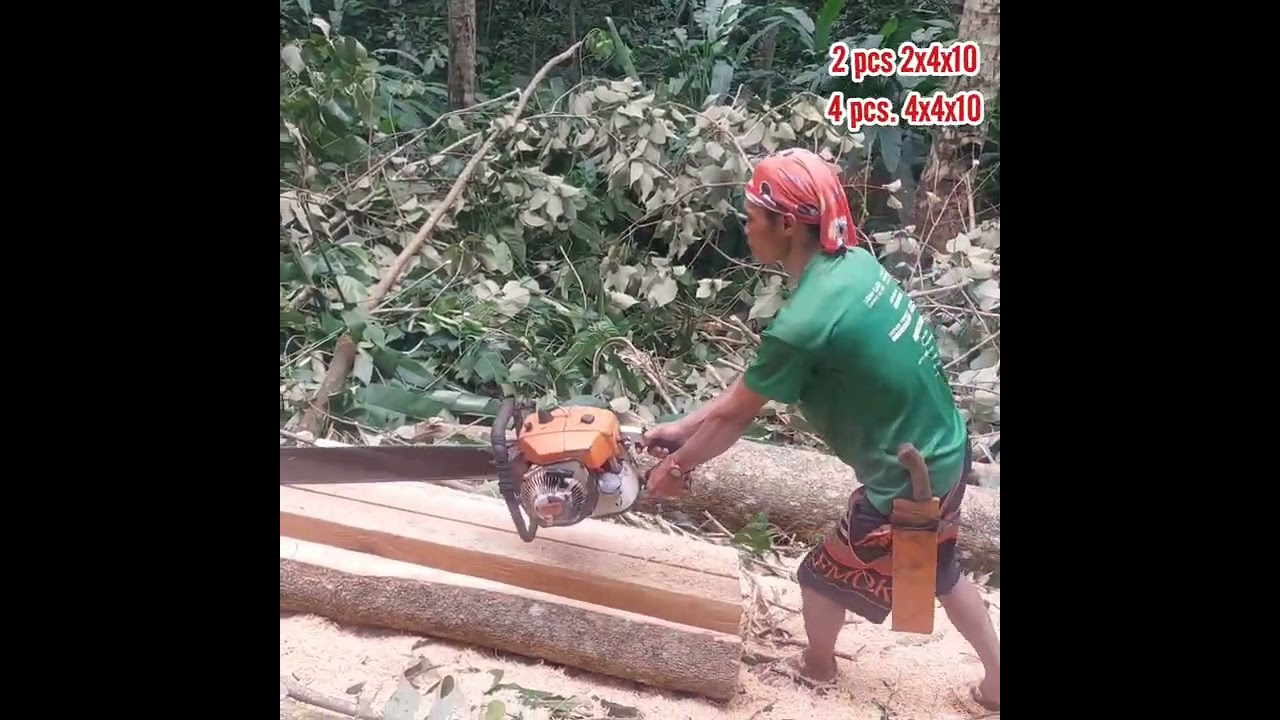 Paano Magslice ng Apat na 4X4X10 at Dalawang 2X4X10feet na Gemelina wood?
