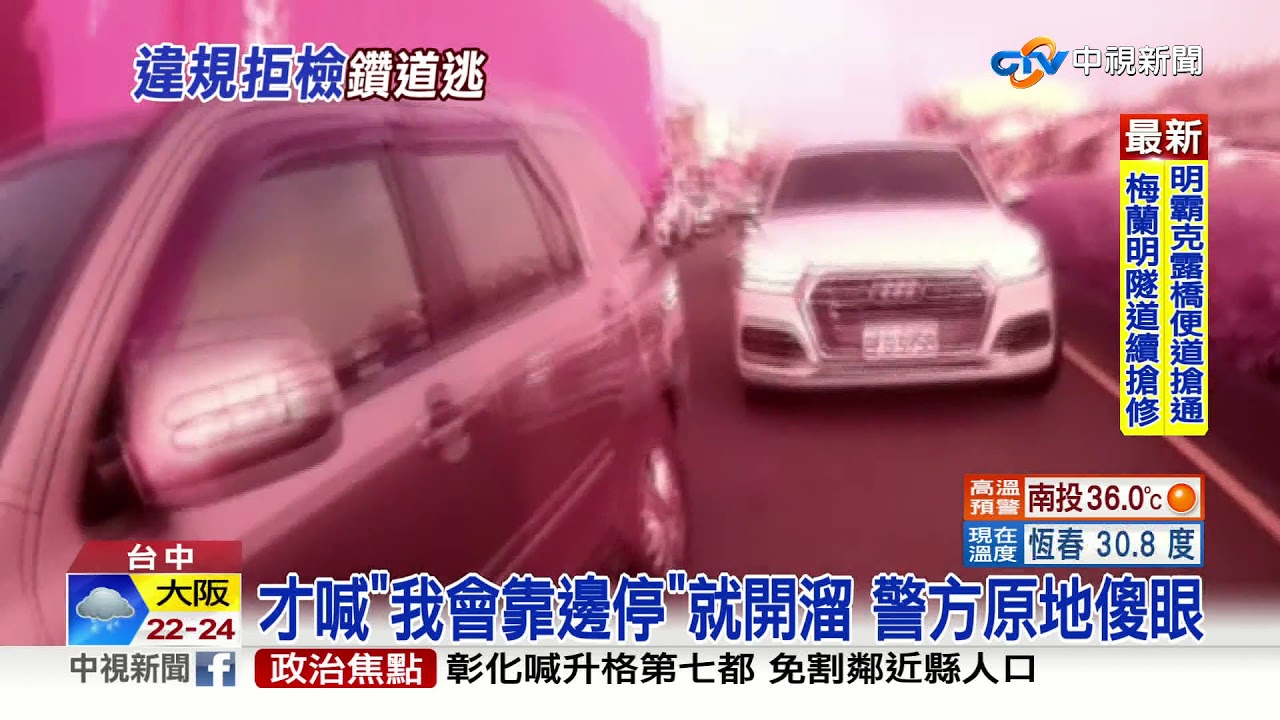 跑給警察追! 違規車不停