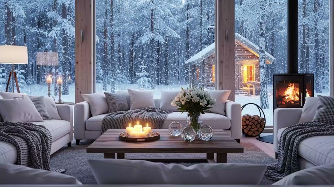 🌙 Soft Piano Music for Sleeping with Fireplace 🎹 Night Ambience & Stress Relief Music