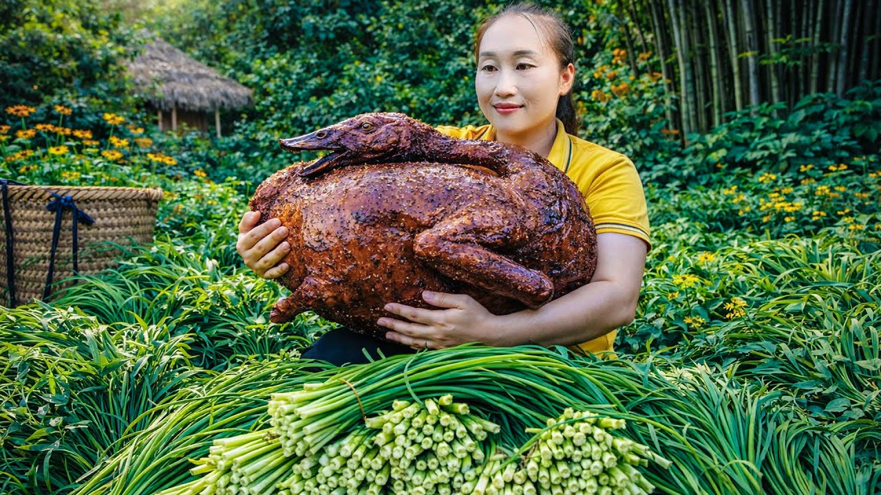 Harvesting vegetables and herbs to sell at the market, and taking care of animals