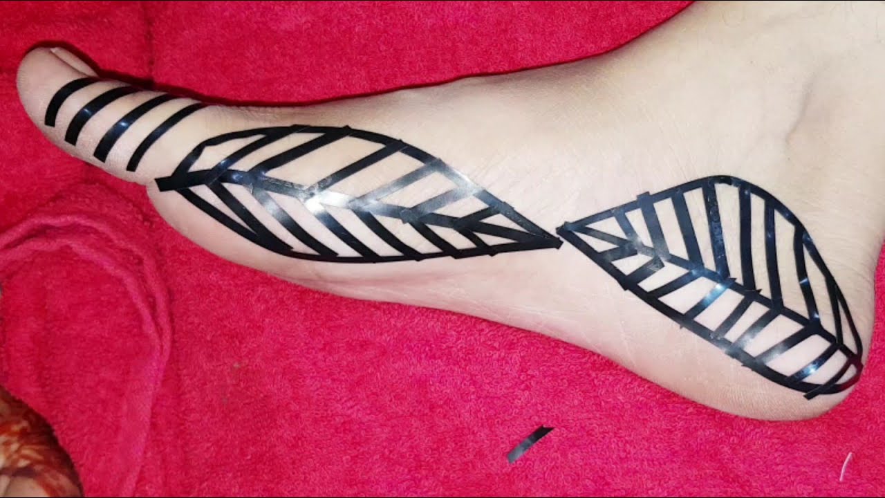 Amazing Easy Cello Tape Foot Mehndi Design With Trick Cello tape//Sudanese Henna design 2020Feet #2