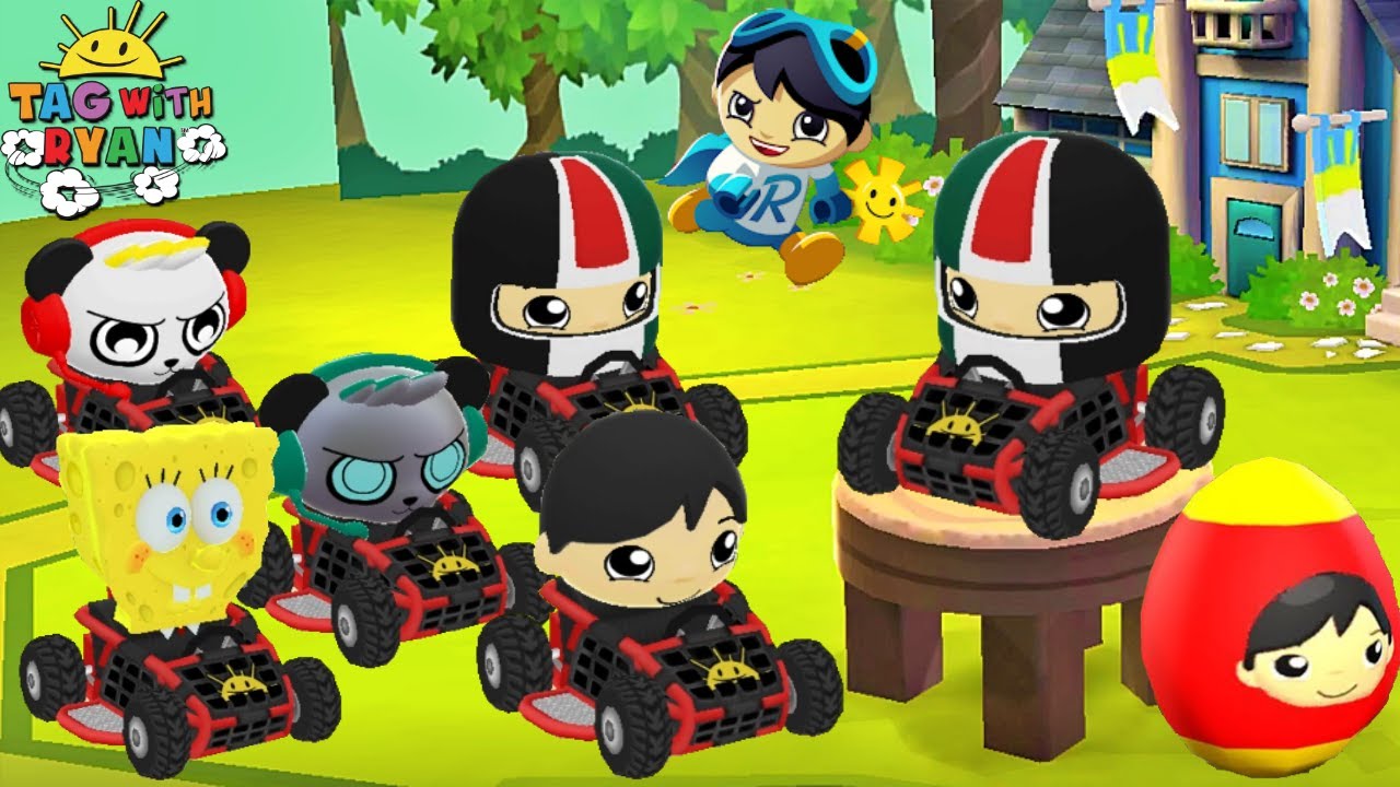 Tag with Ryan - Go Kart vs All Vehicles Go Karting Ryan All Costumes All Characters Unlocked