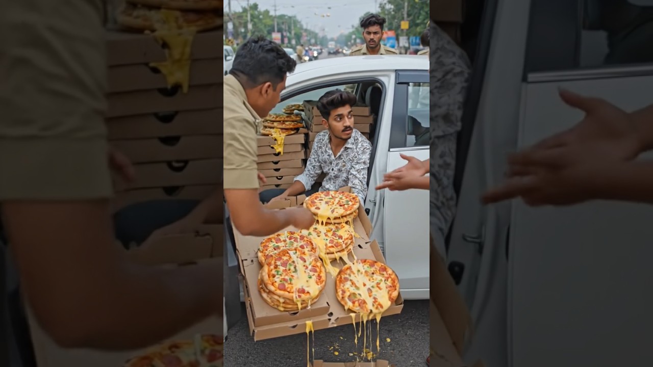 3 Sec Me Pizza Blast 🍕😱 | Car Se Nikla Cheese Flood 🤯#shorts#pizza #cheese #food