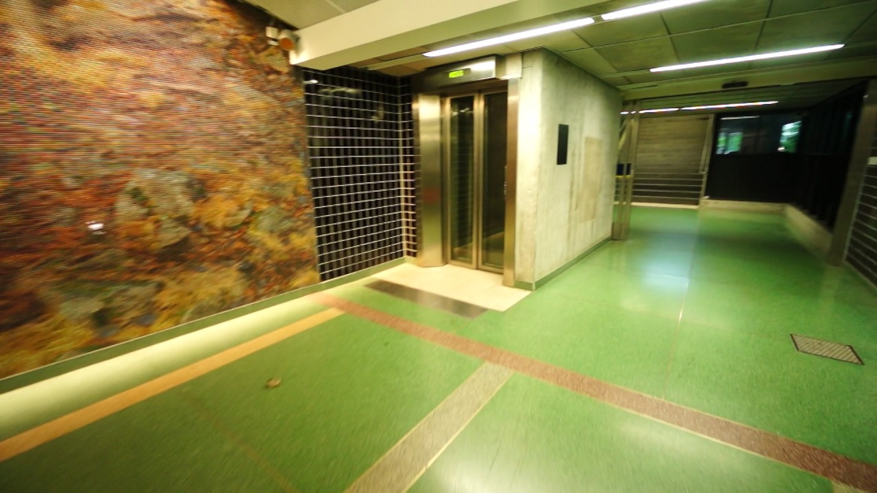 Sweden, Stockholm, Svedmyra subway station, SMW elevator - going up