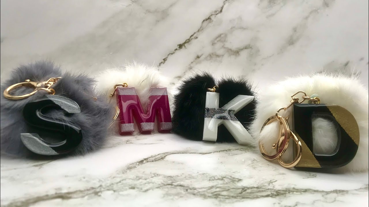 Heat embossing resin keychain