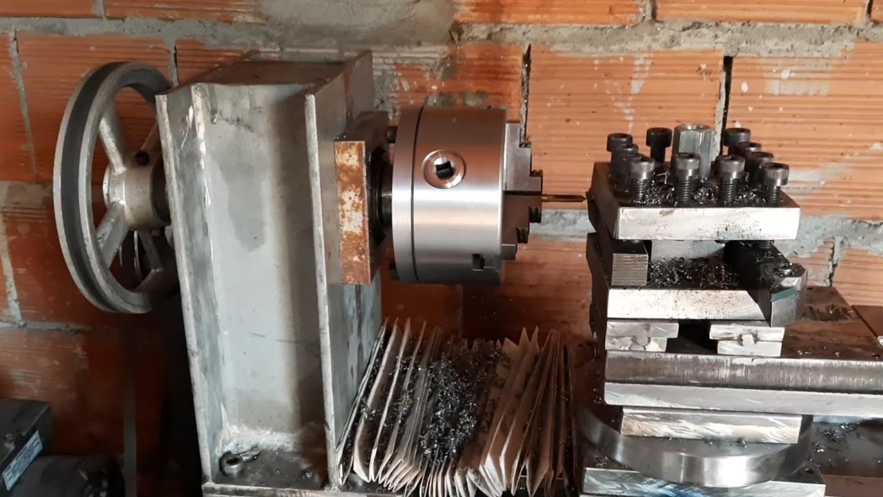 #torno mecânico caseiro usinando aço. #homemade lathe.