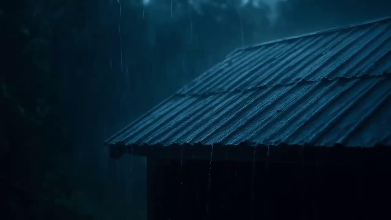 Heavy Rain Sounds on the Roof for Deep Sleep and Relaxation UHD 4K