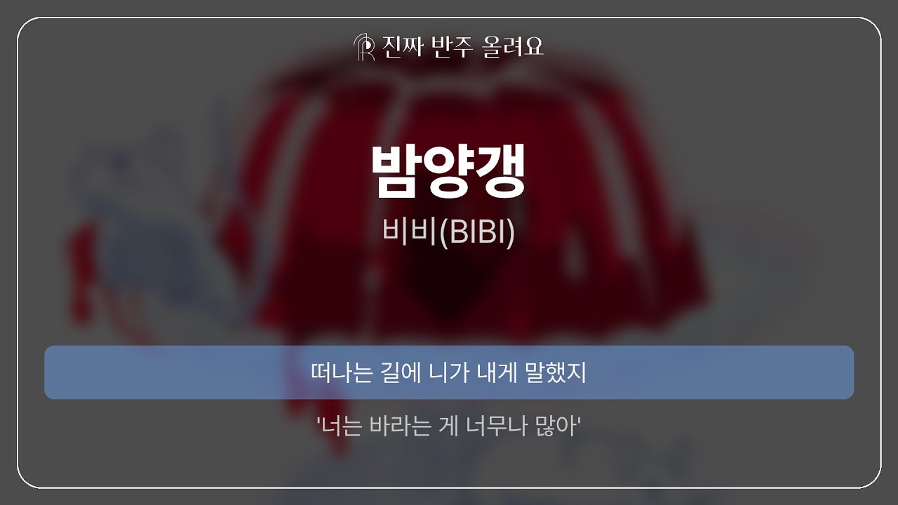 밤양갱 - 비비(BIBI) [원곡 MR][멜로디 제거 ver]