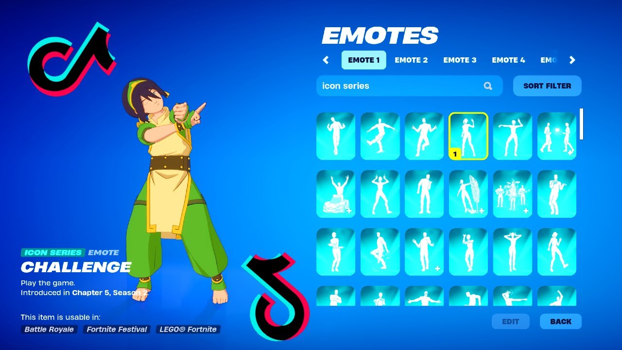 ALL NEW FORTNITE ICON SERIES & TIKTOK EMOTES
