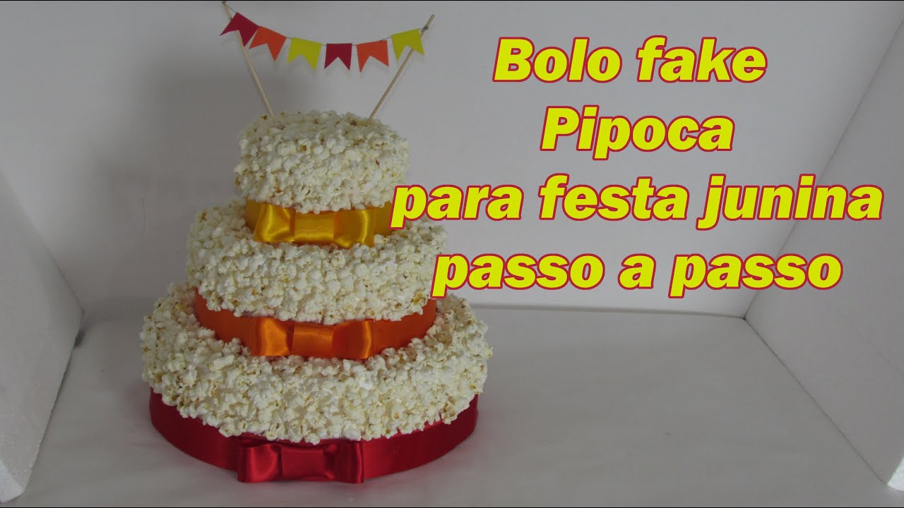 Bolo fake PIPOCA para festa junina