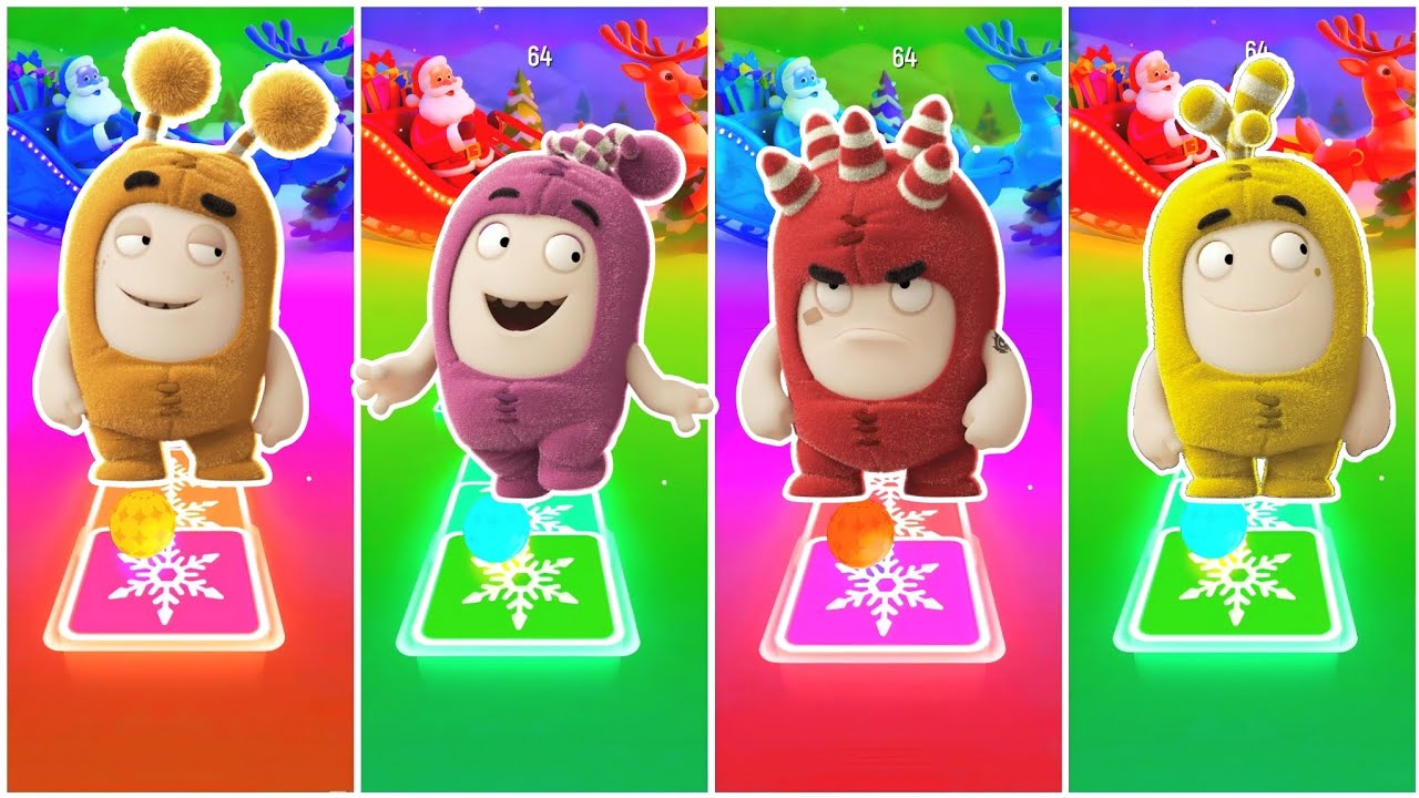 Oddbods Slick VS Oddbods Newt VS Oddbods Fuse VS Oddbods Bubbles - Tiles Hop Edm Rush🎶