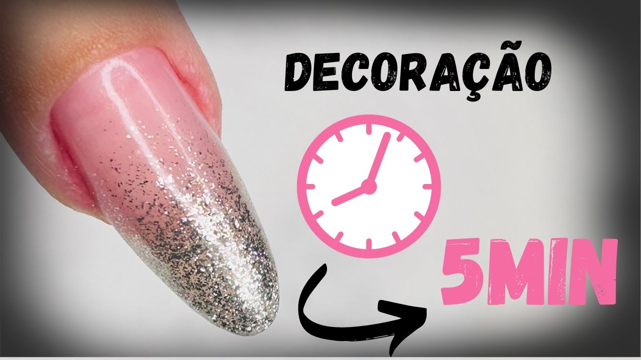 ✅Passo a passo como Fazer Nail Art de Glitter Super FÁCIL e RÁPIDA em 5 minutos