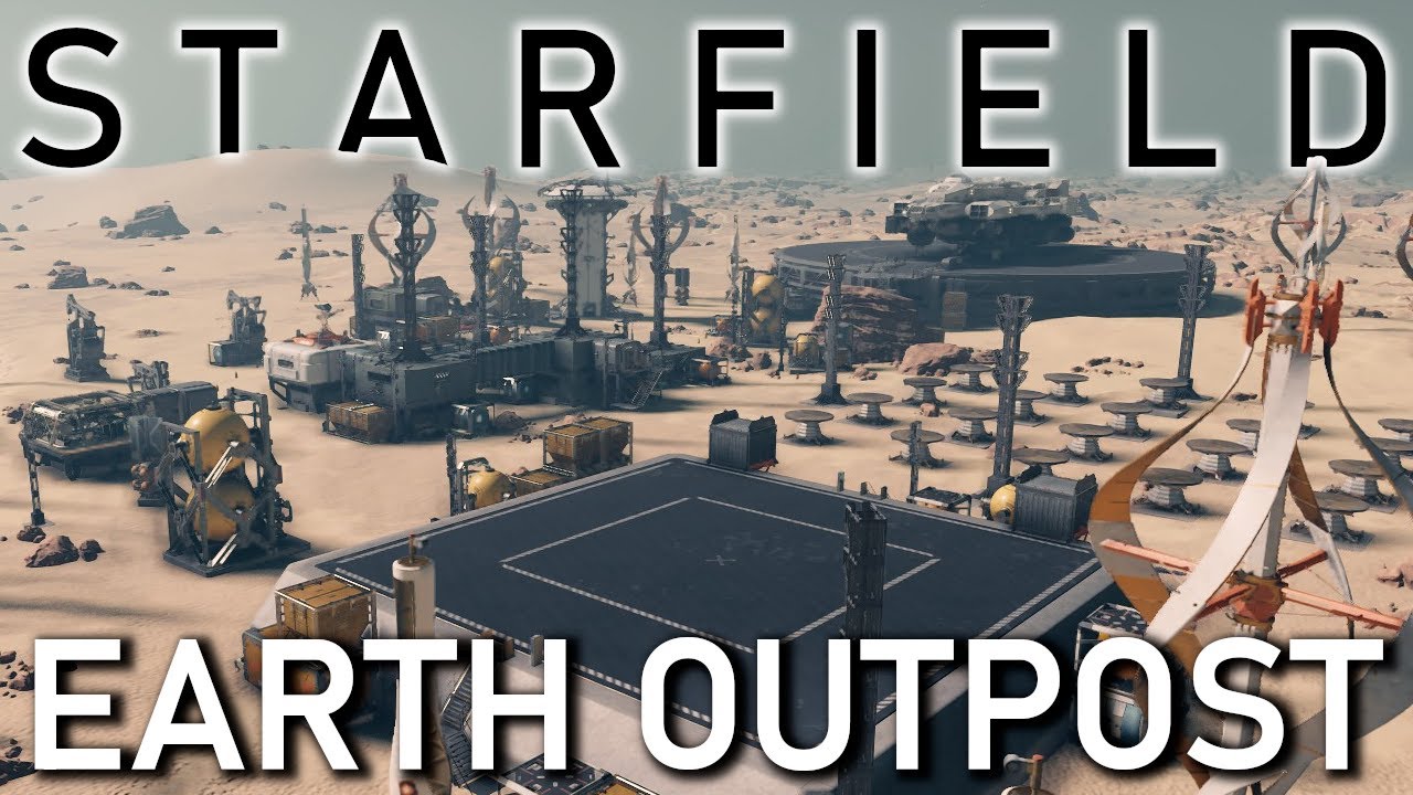Starfield Earth Outpost Tour | Mining Facility and Solar Field | Fully Decorated Build | No Mods