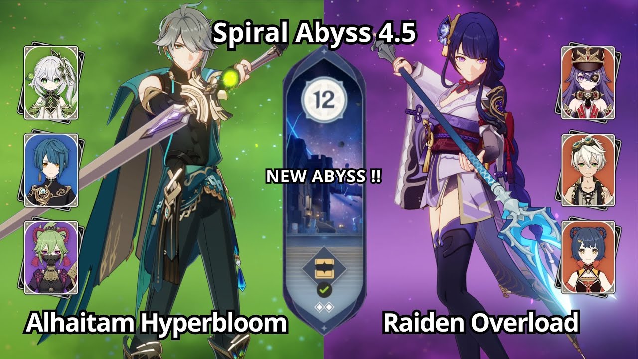 C0 Alhaitam Hyperbloom & C0 Raiden Overload - NEW Spiral Abyss 4.5 Floor 12 Genshin Impact