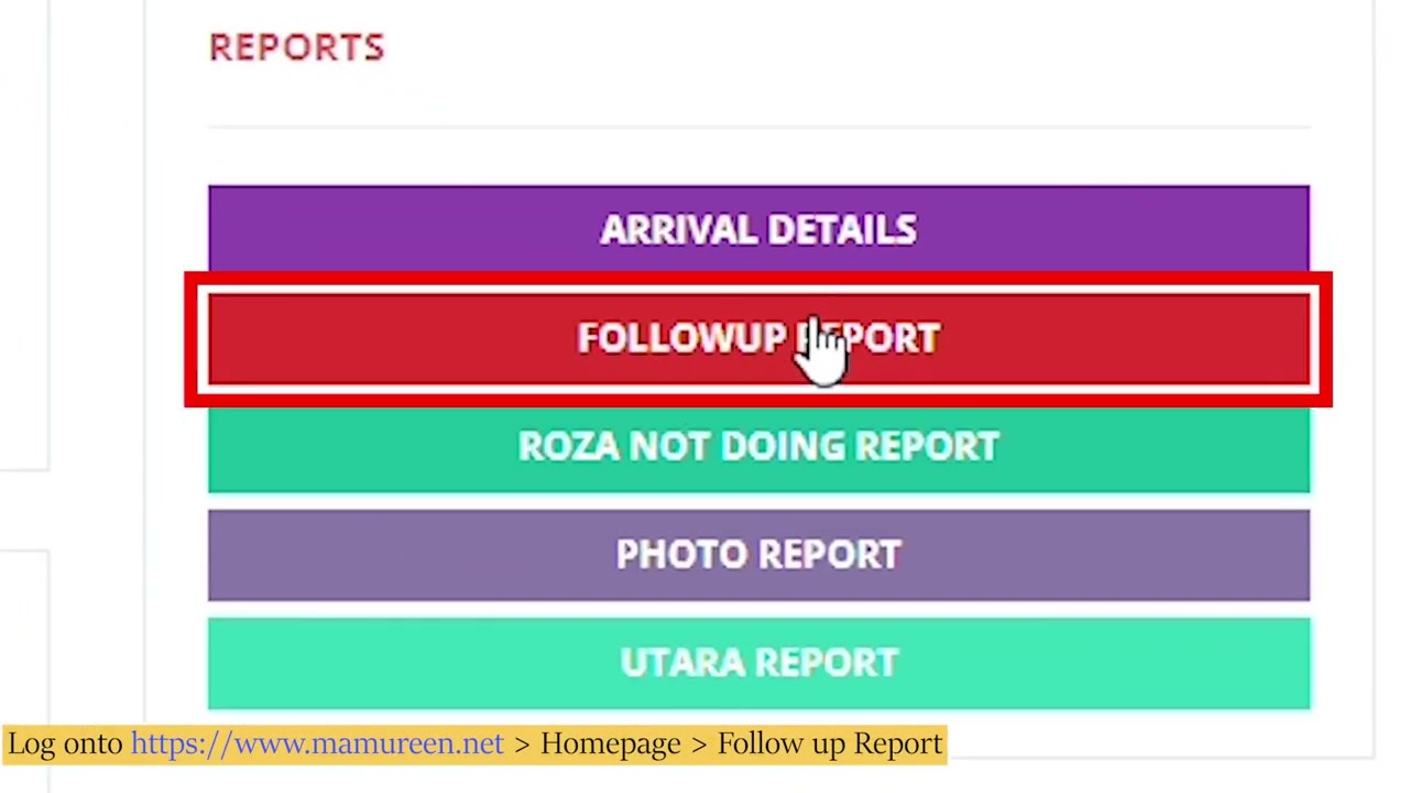 HOW TO FILL FOLLOW UP REPORT
