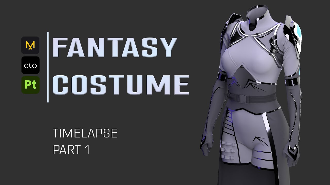 Fantasy costume Timelapse.Marvelous Designer/ Clo3d