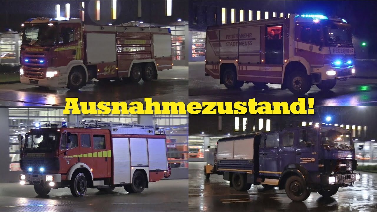 [Schweres UNWETTER über KREFELD] Zahlreiche Einsatzfahrten von Feuerwehr, THW und Polizei - Part 1