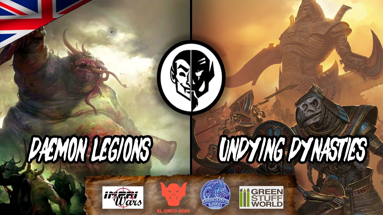🇬🇧 9TH AGE BATTLE REPORT DAEMON LEGIONS vs UNDYING DYNASTIES (ENGLISH)