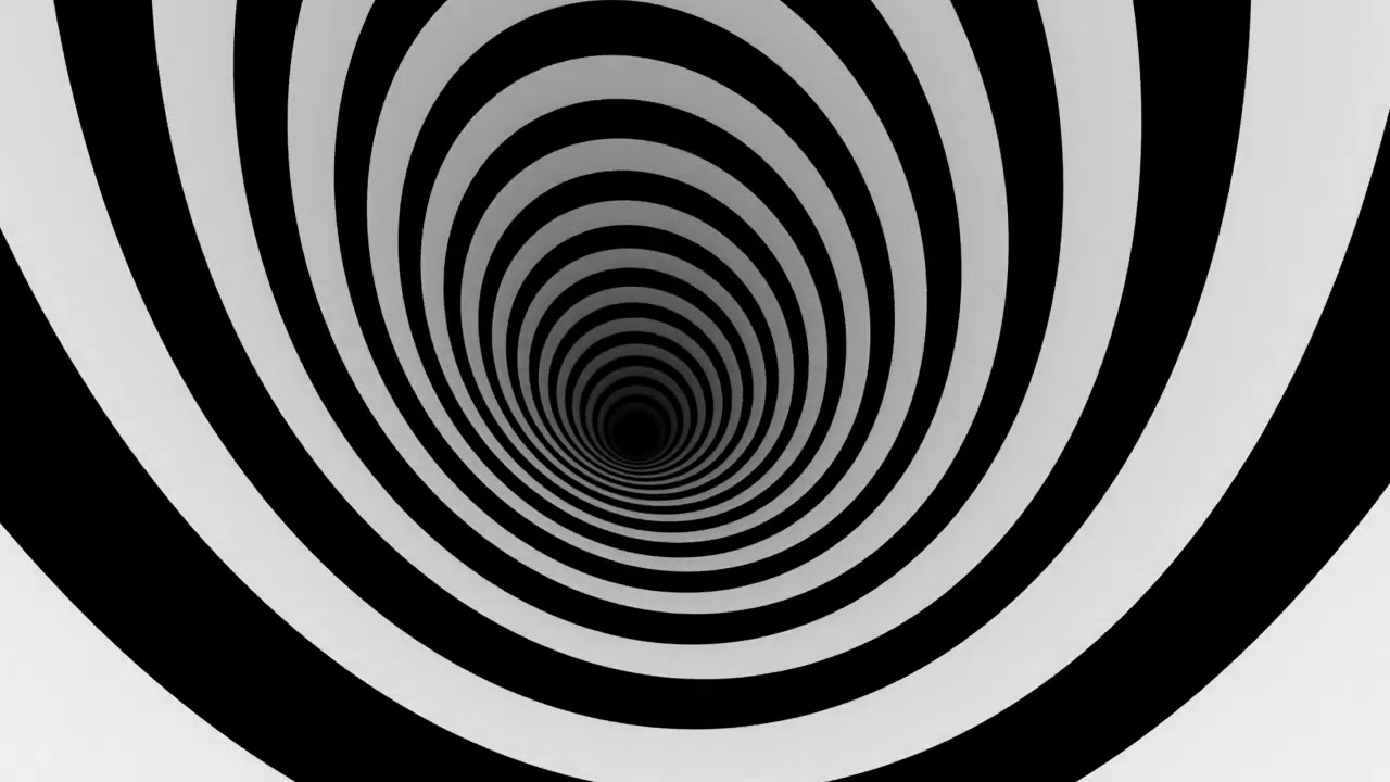 VJ Loop Of Hypnotic Minimal Black And White Striped Rounded Tunnel