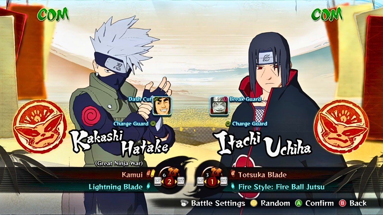 Kakashi and Guy VS Itachi and Kisame (CPU vs CPU) | Naruto Shippuden Storm 4 Gameplay 60 FPS