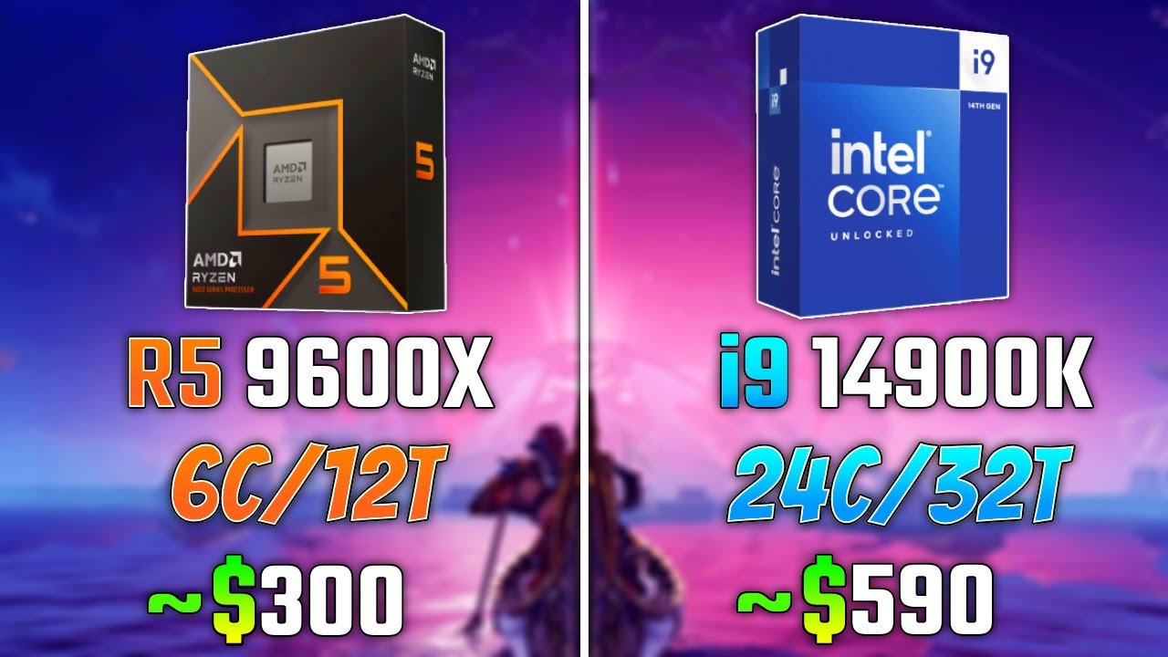 AMD RYZEN 5 9600X vs INTEL i9-14900K | Test in 6 Games