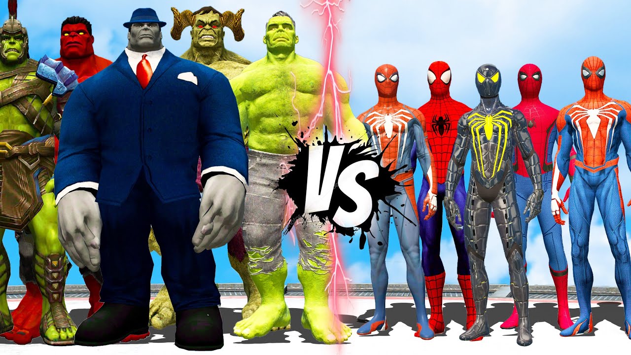 Team Spidey VS Hulk Monster Army - Epic Battle