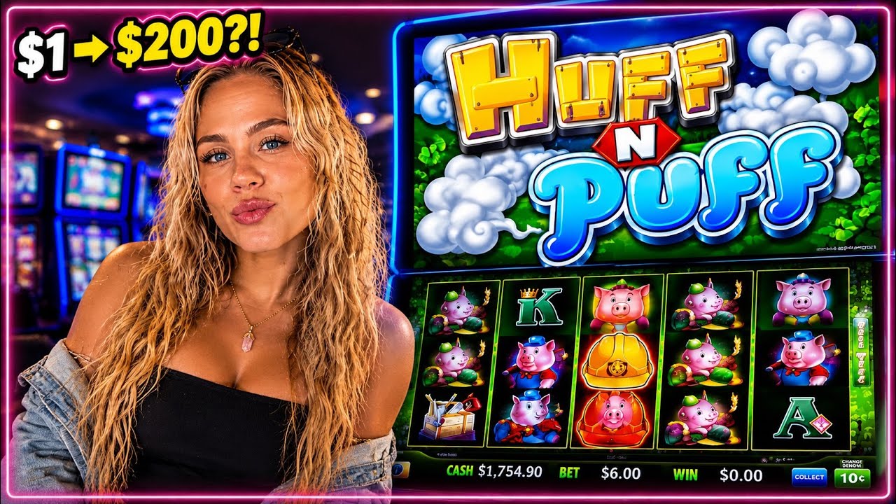$1 Bet Turned Into $200 on Huff N Puff! 😳 | Resorts World NYC Slots