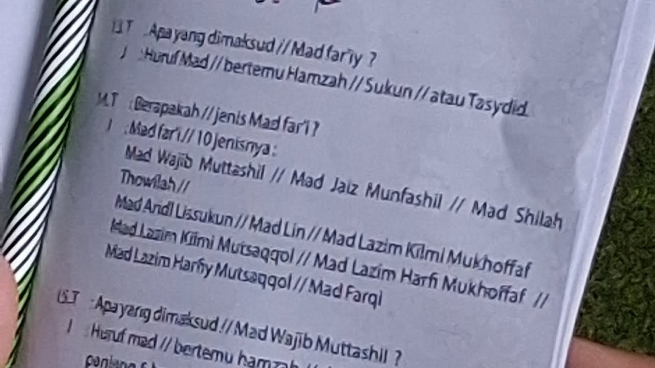 Jenis Bacaan Mad Far'iy