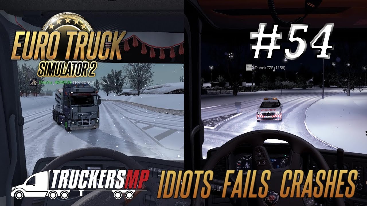 ETS 2 - Multiplayer [Winter] | Idiots, Crashes, Fails, Traffic Jam,...#54