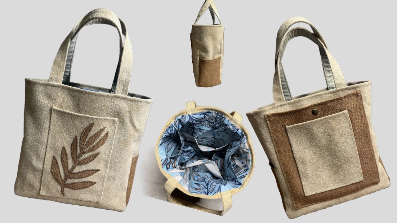 Making a Handbag with 10 Pockets – DIY Upcycled Fabrics