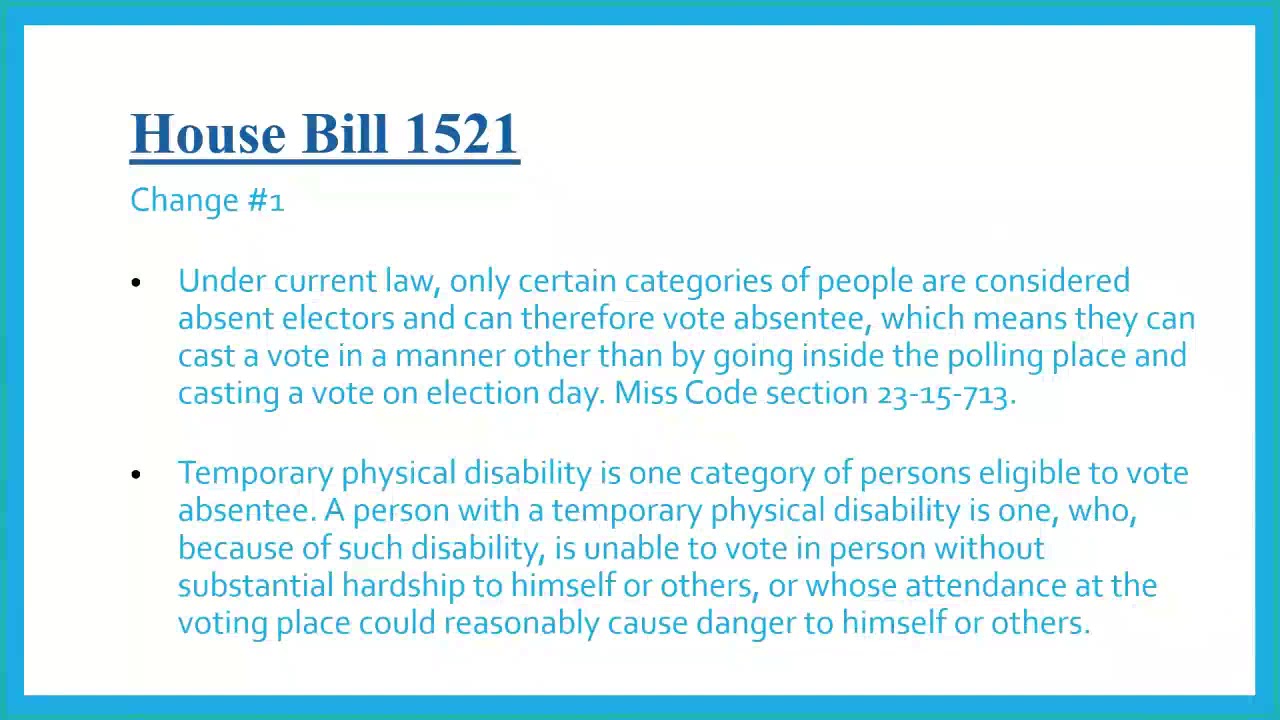 HB 1521 Breakdown