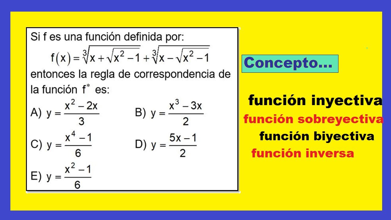 ✅ función inyectiva, sobreyectiva, biyectiva e inversa || problema